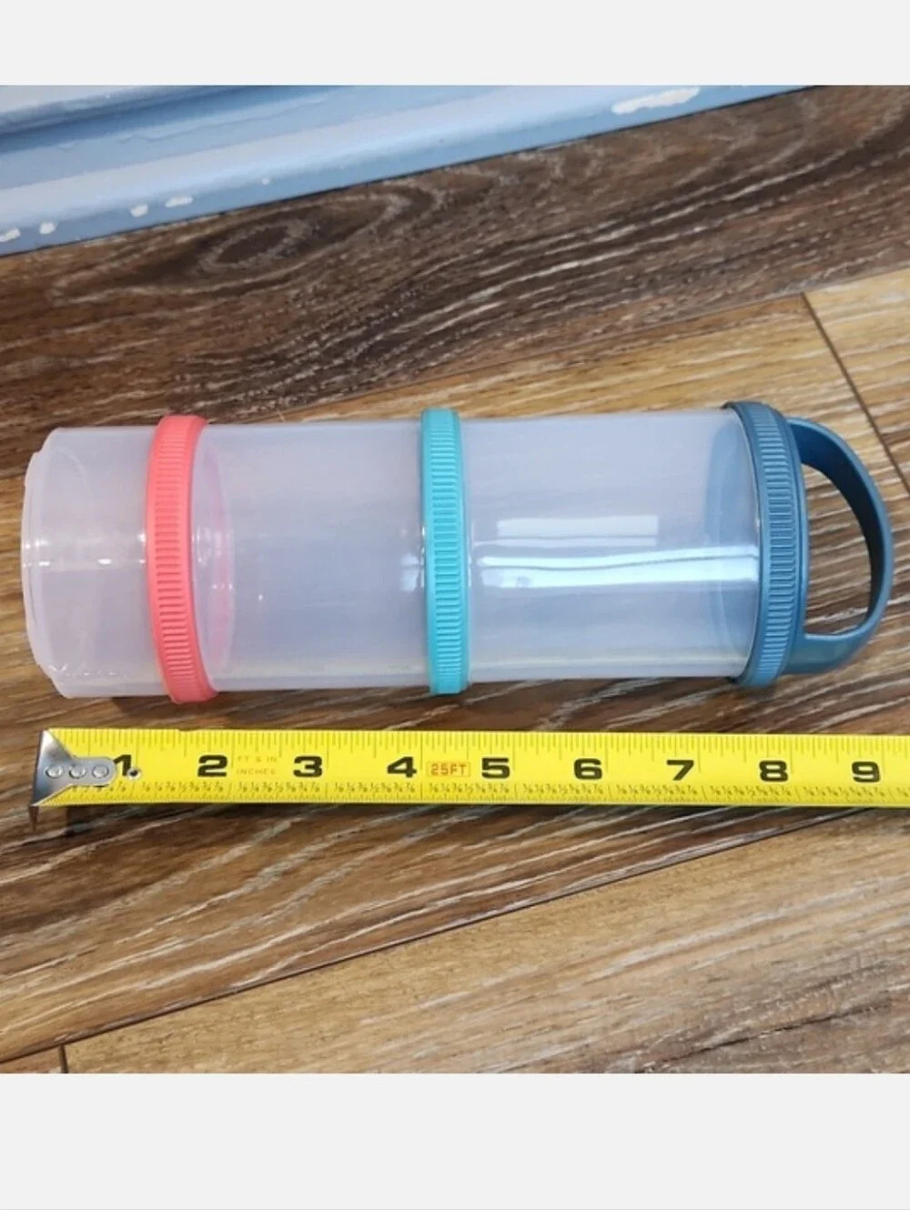 NWOT 3pc Set Travel Food Containers Plastic Blue Teal Pink Coral Twist Lock